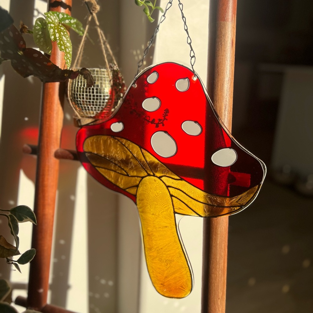 Glass Mushroom Wall Decor NWT